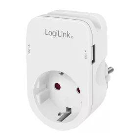   Logilink Aljzatadapter tartóval, 1x CEE 7/3 és 2x USB-A (PA0247)
