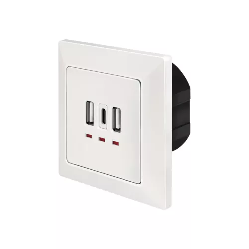 Logilink Fali konnektor, 2x USB-A, 1x USB-C (PA0254)