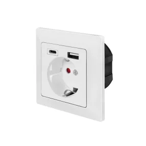   Logilink Fali aljzat, 1x CEE 7/3, 1x USB-A, 1x USB-C (PA0262)