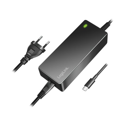 Logilink Univerzális tápegység notebookokhoz, USB-C-csatlakozó (dugasz), 100 W, fekete