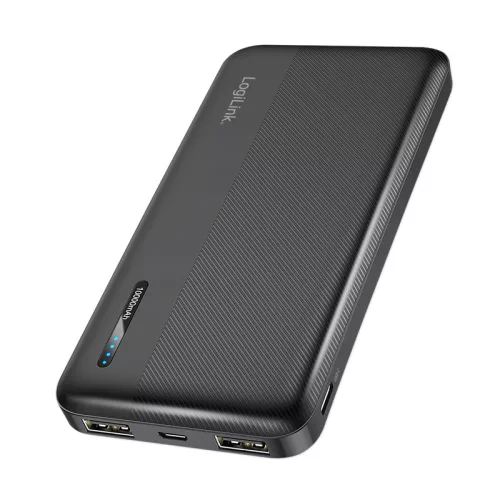 Logilink Powerbank 10 000 mAh, 2x USB-A, USB-C, gyorstöltés funkcióval, fekete (PA0338RF)