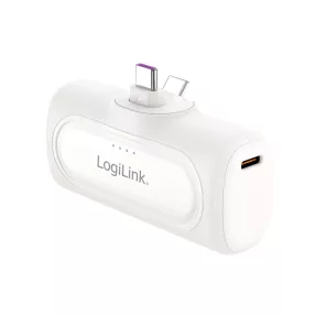   Logilink Kompakt power bank 5000 mAh, 2x USB-C, gyorstöltés funkció, fehér (PA0349W)