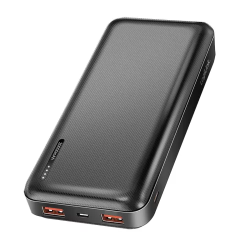 Logilink 20 000 mAh-s Power bank, max. 20 W (PD), 2x USB-A, 1x USB-C, fekete