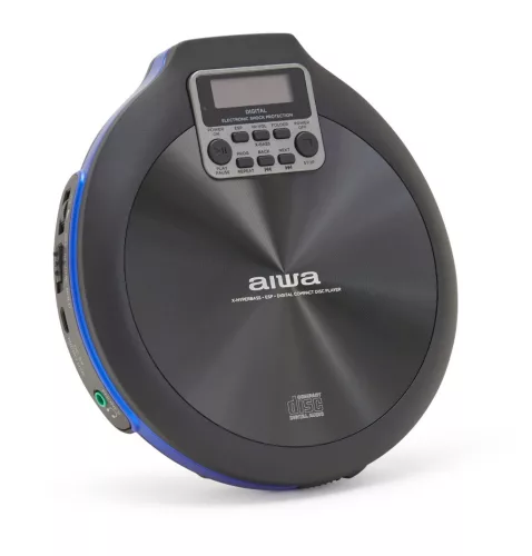Aiwa PCD-810BL Hordozható CD-lejátszó – Klasszikus Zenehallgatás Modern Kényelemmel, fekete/kék színben