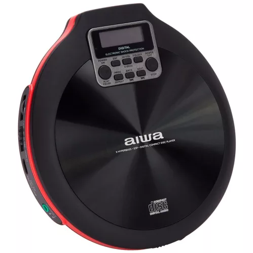Aiwa PCP-850RD Hordozható MP3 Discman X-HyperBass és 50mp ESP védelemmel, fülhallgatóval és igényes tárolóval, piros (PCP-850RD)