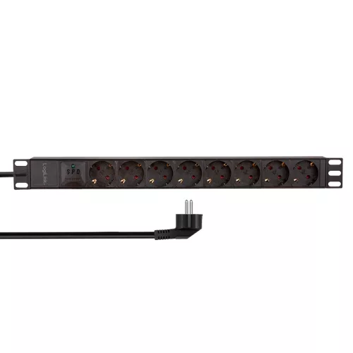 Logilink 19" PDU 8-utas, túlfeszültség-védelemmel (PDU8C04)