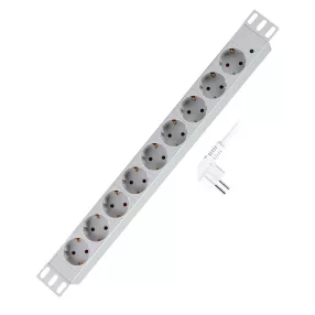   Logilink 19" PDU 9 utas német aljzat, világosszürke (PDU9C05)