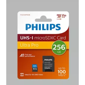   Philips 256GB microSDXC memóriakártya + SD adapter, Class 10, UHS-I, U3