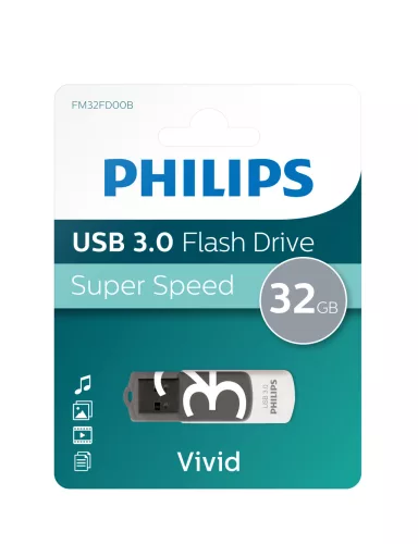 Philips Pendrive USB 3.0 32GB Vivid Edition fehér-szürke