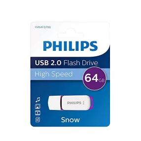   Philips PH668015 Pendrive USB 2.0 64GB Snow Edition fehér-lila