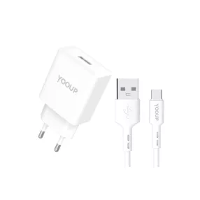   YOOUP NC76-A Hálózati töltő adapter 12W, 100cm-es USB-C kábellel