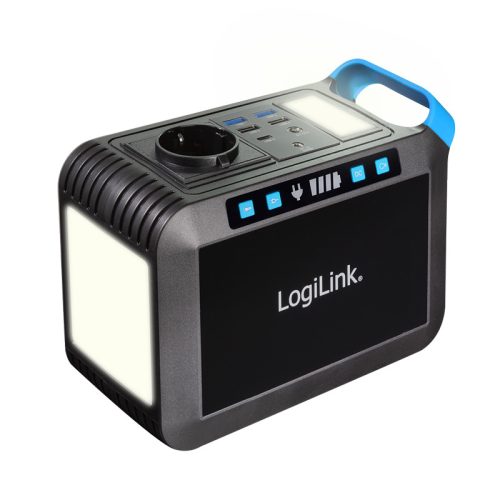 Logilink Hordozható erőmű, 200 W, 40 000 mAh, 7x kimenet, IP20, fekete/kék