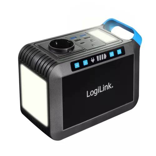 Logilink Hordozható erőmű, 200 W, 40 000 mAh, 7x kimenet, IP20, fekete/kék (PPS0200)