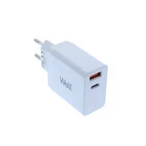   Well PSUP-USB-WPQ4501WE-WL 1xUSB-A QC3.0 1xUSB-C PD Hálózati töltő – Fehér (45W)
