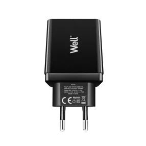   Well PSUP-USB-WQ11802BK-WL fali töltő 1 USB QC 3.0 18W, fekete