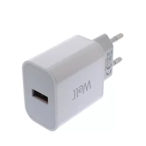   Well PSUP-USB-WQ11803WE-WL fali töltő 1 USB QC 3.0 18W, fehér