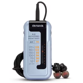   Aiwa R-22SL Hordozható, Stílusos, Vintage, Japán Zsebrádió szürke színben