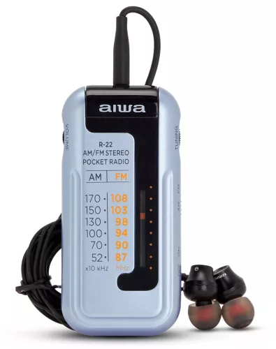 Aiwa R-22SL Hordozható, Stílusos, Vintage, Japán Zsebrádió szürke színben