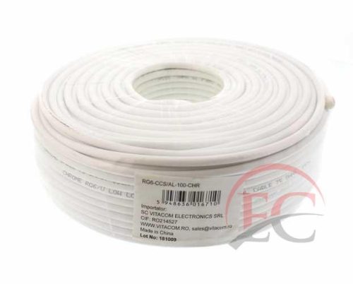 Well RG6-CCS/AL-LC-100-CHR Antenna acél vezeték-réz bevonattal, 100m