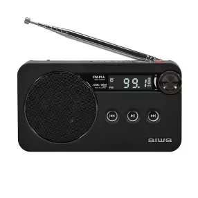   Aiwa RS-77PLL/BK Digitális FM PLL Rádió RDS Funkcióval és MP3 Lejátszással, fekete színben