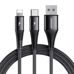   Joyroom USB cable Joyroom S-1230G12 2in1 USB-C / Lightning 3A 1.2m (black)