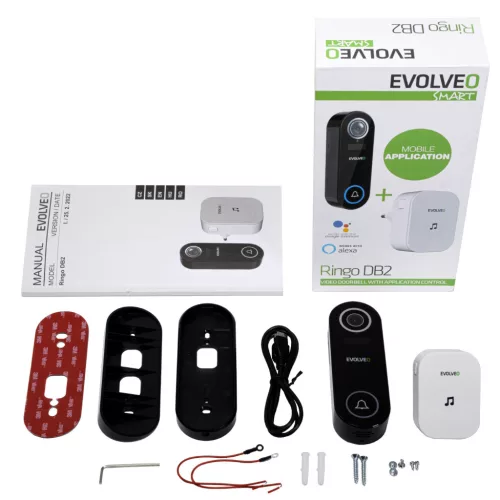 EVOLVEO Ringo DB2 - vezeték nélküli intelligens video csengő + aljzat csengő
