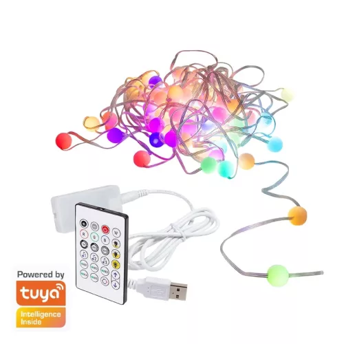 LogiLink Wi-Fi intelligens RGB fényfüzér távirányítóval, Tuya kompatibilis, 3 m (SH0131)