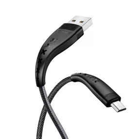   USAMS SJ251USB01 Flexibilis Micro USB kábel, fekete, 1299129