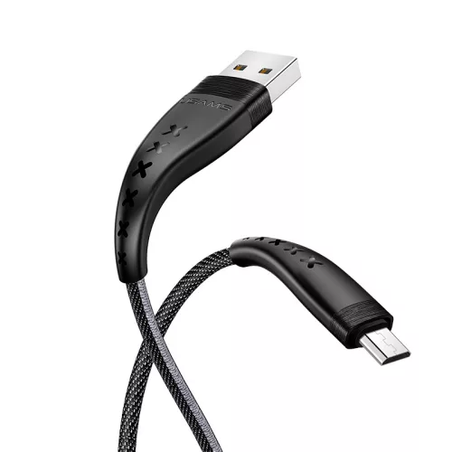 USAMS SJ251USB01 Flexibilis Micro USB kábel, fekete, 1299129