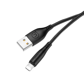 USAMS SJ266USB01 100 cm-es lightning töltő kábel fekete