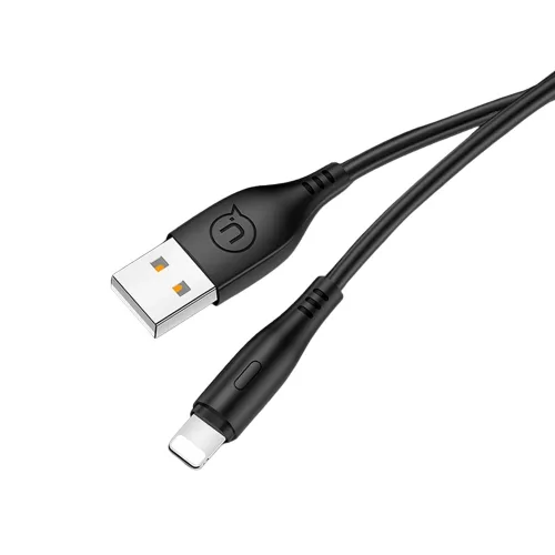 USAMS SJ266USB01 100 cm-es lightning töltő kábel fekete
