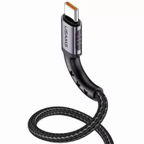   USAMS SJ289USB01 120cm-es usb-c textil borítású kábel flexibilis fejjel, 1323985