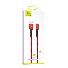   USAMS SJ289USB02 120cm-es usb-c textil borítású töltőkábel felxibilis fejjel,1323987