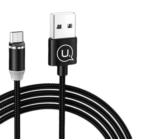 USAMS SJ294USB01 Mágneses Micro USB töltőkábel, fekete, 1299152