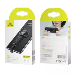   USAMS SJ359TC01 usb-c és jack adapter , telefongyűrűvel 1343867