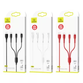 USAMS SJ374USB01 3 az 1-ben töltőkábel