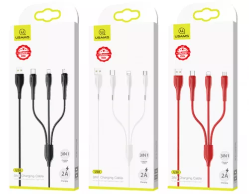USAMS SJ374USB01 3 az 1-ben töltőkábel