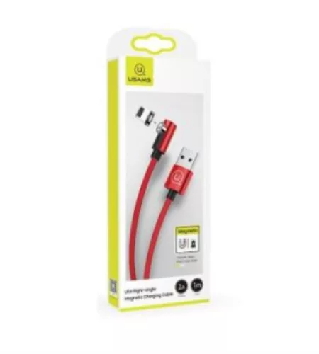 Usams SJ444USB02 Jobb Oldalas Mágneses Lightning Töltőkábel 100 cm piros, 1337685