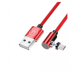   USAMS SJ446USB02 Jobb Oldalas Mágneses Micro Töltőkábel, piros 1380763