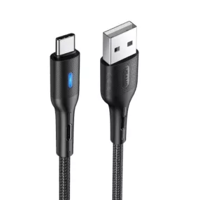   USAMS SJ460USB01 Type-C okos kábel, 120 cm, automatikus kikapcsolással, fekete 1354797