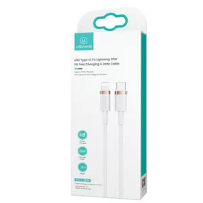   Usams SJ484USB02 Type-C-Lightning  textil borítású adatkábel és gyorstöltő, 1.2 m  20W 1349798