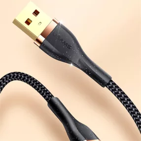   USAMS SJ488  120cm-es textil bevonatú usb-c kábel aranyozott csatlakozóval 3A , 1376011