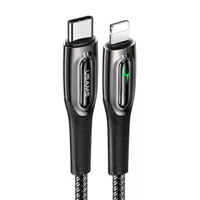   USAMS SJ518USB01 USB-C to Lightning gyorstöltő kábel automata kikapcsolással 120 cm usb-c to lightning 1401858