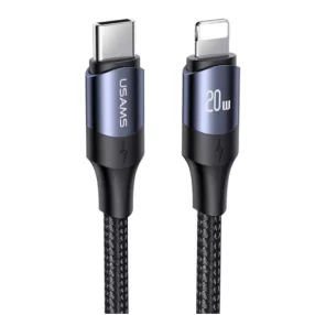   USAMS SJ521USB01 Type-c to Lightning textil borítású PD gyorstöltő kábel 120cm 1427042