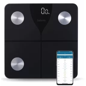   Salente SlimFit, személyi diagnosztikai fitnesz mérleg, Bluetooth, fekete