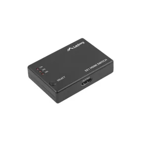   LANBERG VIDEO SPLITTER 3X HDMI FEKETE + MICRO USB PORT + TÁVVEZÉRLŐ