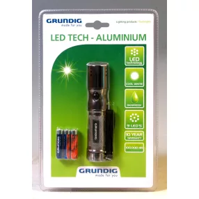 Grunding TORCH-9LED-ALU 3AAA-GR LED-es elemlámpa