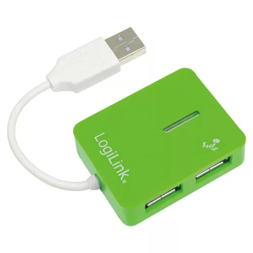 LogiLink "Smile" USB 2.0 4 portos hub, zöld (UA0138)