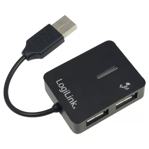 LogiLink "Smile" USB 2.0 4 portos hub, fekete (UA0139)