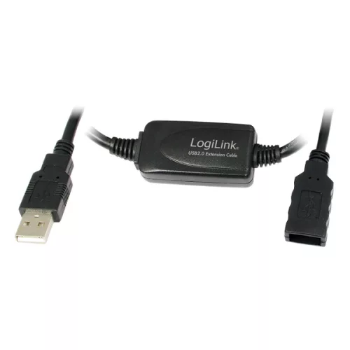 LogiLink USB 2.0 hosszabbító kábel fekete 20m (UA0146)